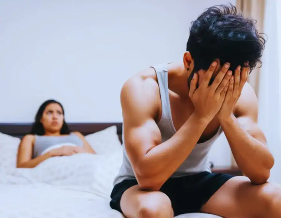 Image of upset man in need of erectile dysfunction treatment Greater Manchester